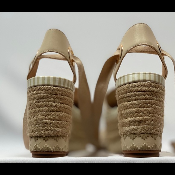 New Tory Burch Espadrille Platform Sandal Shoes - Picture 7 of 8